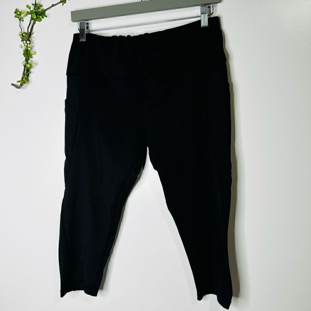 Joyshaper Black High Waisted Rise Capri Active Pants Side Phone Pockets Sz 2XL